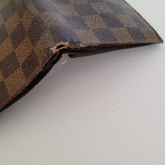 Vintage Louis Vuitton Men's LV Brown Bi-Fold Damier Leather Wallet Damaged Fair - Picture 12 of 12